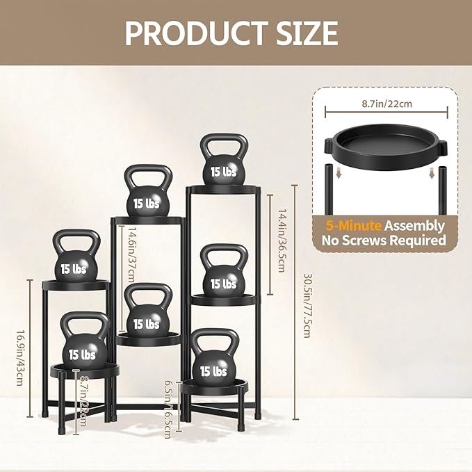 LASZOLA 7 Tiered Folding Plant Stand Indoor - Image 5