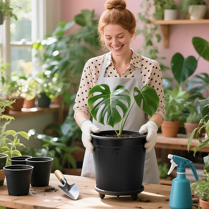 40 Pack 3 Gallon Nursery Plant Pots, 10 Inch Plastic Garden Flower Seedling - Image 5