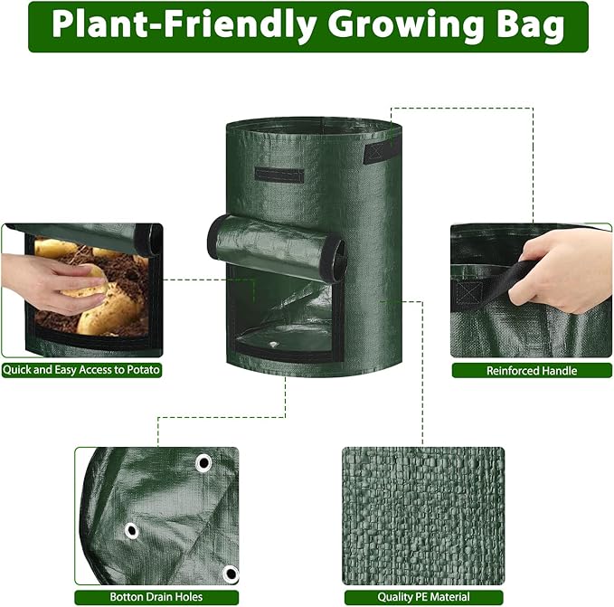 JJGoo Potato Grow Bags, 4 Pack 10 Gallon - Image 5