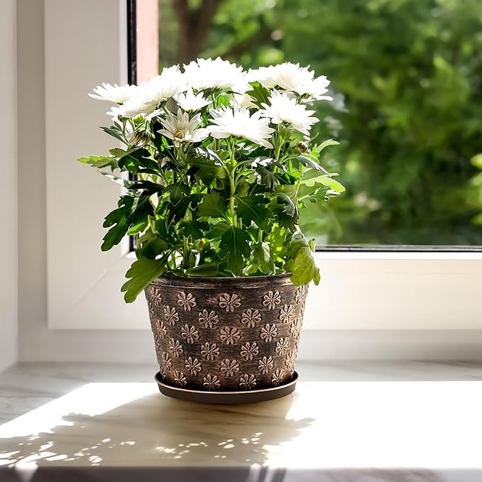 10 Inch Planter Pots for Plants, 4 Pack Plastic Large Flower Pots Indoor Outdoor - Image 7