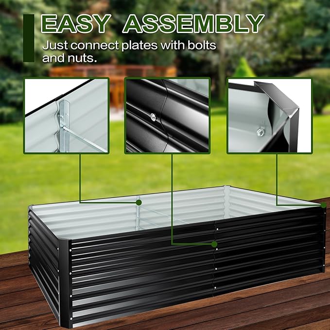 EDOSTORY Metal Raised Bed Garden Bed Kit, Large Metal Raised Garden Beds - Image 3