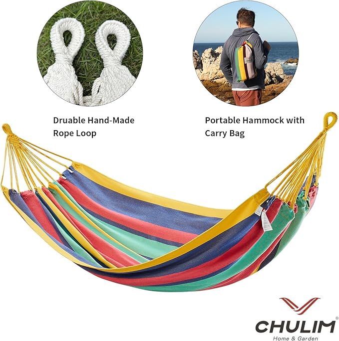 Brazilian Double Hammock with Tree Straps, Extra Large 94x63IN, 2 Persons - Image 6