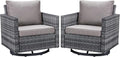 Belord Wicker Chairs Outdoor Bistro Set Oversize Patio Swivel Rocker, Rattan by Belord