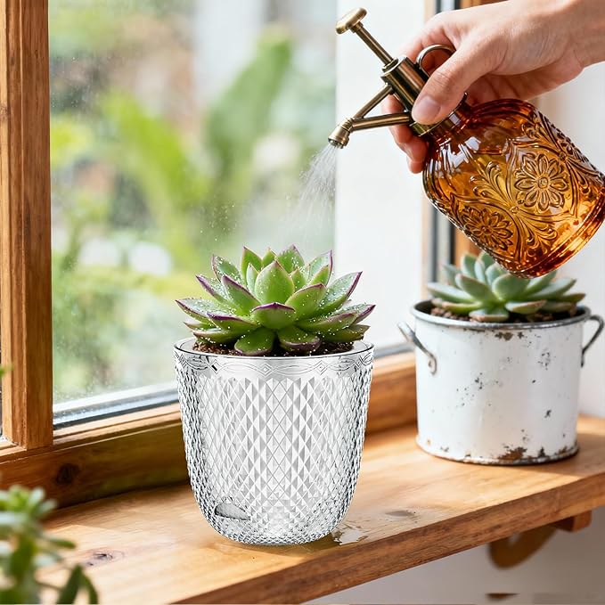 QCQHDU 2 Pack Self Watering Pots, 5.7 Inch Flower Pots - Image 2