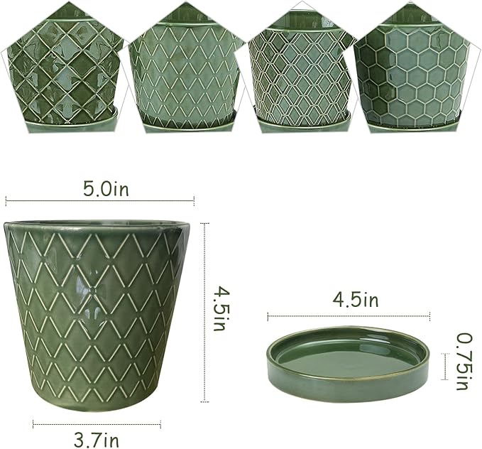 EFISPSS Flower Planter –5 inch Ceramic Plant Pots - Image 2