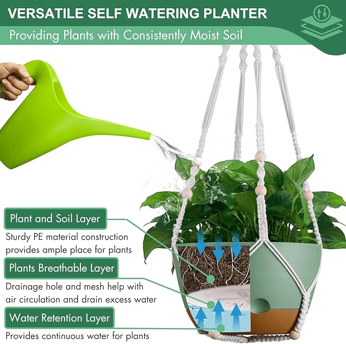 Set of 2-10 Inch Hanging Planters - Image 4