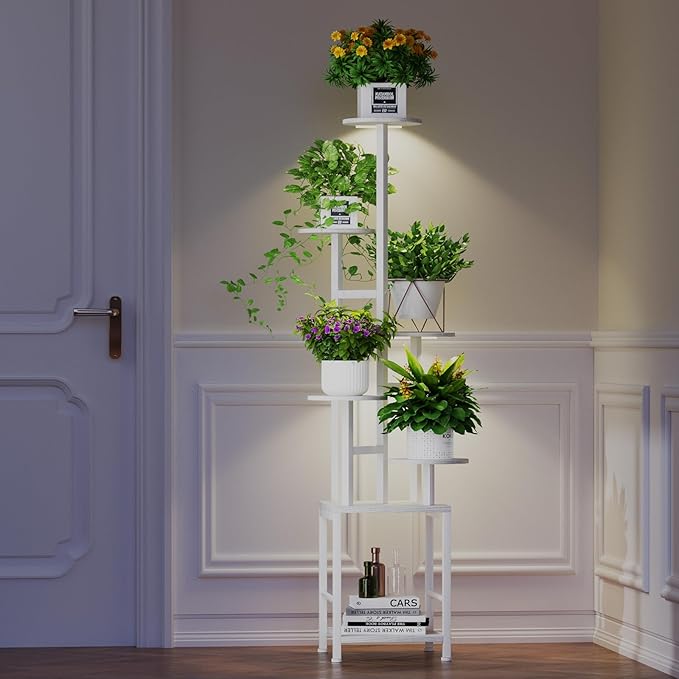 Plant Stand Indoor with Grow Light, 6-Tiered Tall Plant Stand Indoor, Metal - Image 5