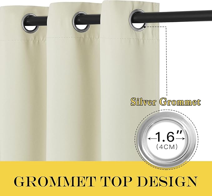 NICETOWN Blackout Sliding Glass Door Curtain, Thermal Insulated Grommet Room - Image 3
