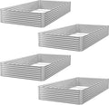 4 Pack 6x3FT Corrugated Galvanized Steel Raised Garden Bed Outdoor, Metal Above by CATMANOR