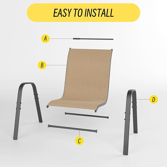 Betterhood Patio Chairs Set of 2, Stackable Outdoor Dining Chairs Set - Image 7