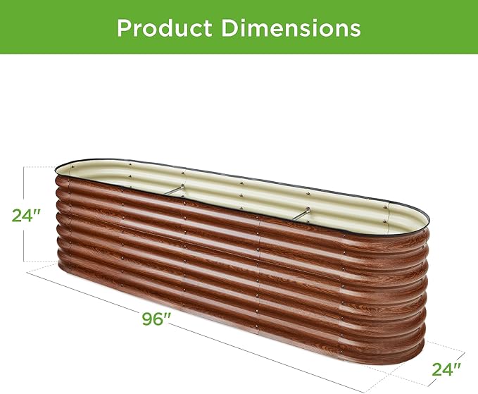 Best Choice Products 8x2x2ft Metal Raised Garden Bed, Oval Outdoor Deep Root - Image 7