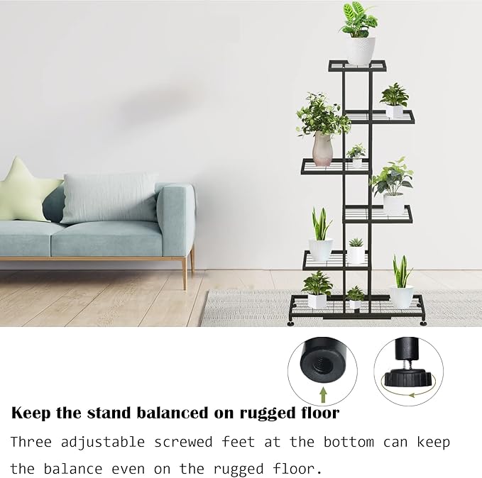 Metal Plant Stand, 6 Tier 12 Potted, Upgrade Multiple Plant Rack Shelf Organizer - Image 8