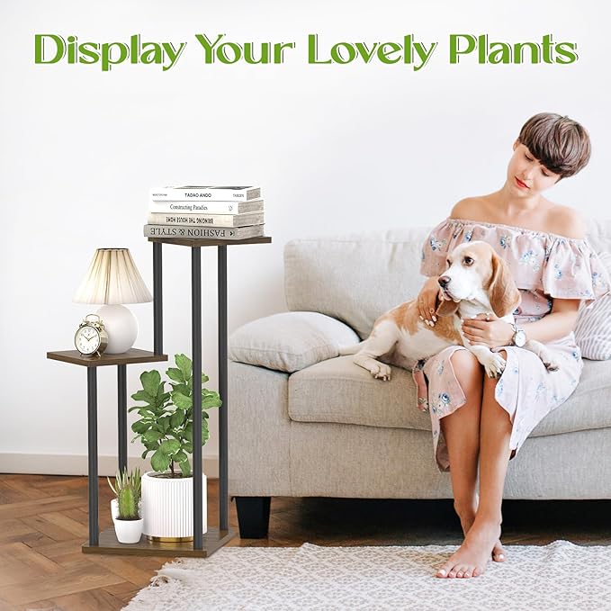 3 Tier Plant Stand Indoor Outdoor, Wood Metal Flower Shelf Pot Holder Clearance - Image 7
