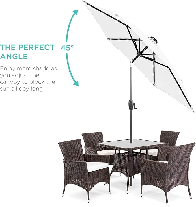 Best Choice Products 7.5ft Outdoor Solar Market Table Patio Umbrella - Image 2