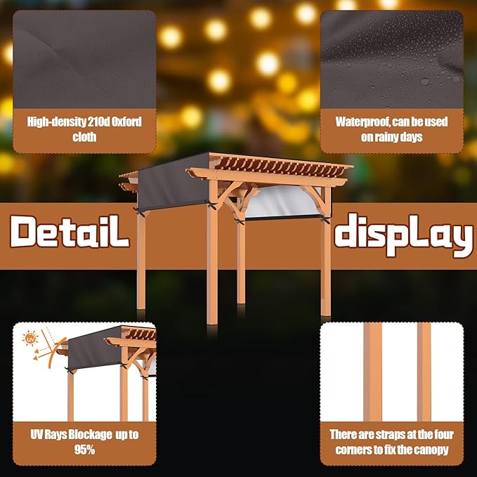 Universal Pergola Replacement Canopy Outdoor Canopy Shade Cover Waterproof - Image 3