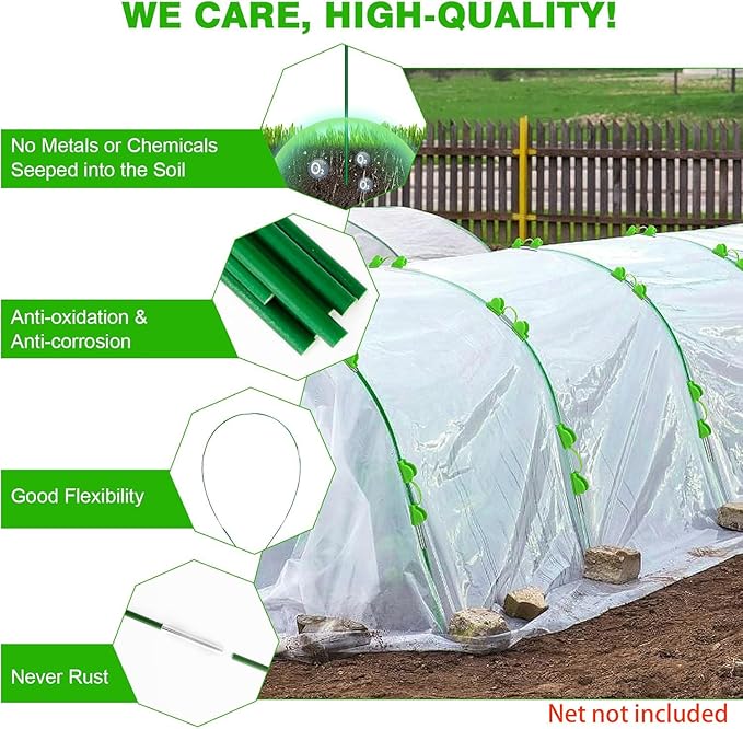 Garden Hoops for Raised Beds Row Cover, Flexible Fiberglass DIY Hoops for - Image 2