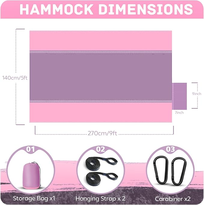 Camping Hammock Lightweight, Portable Hammocks Parachute Hammock - Image 2