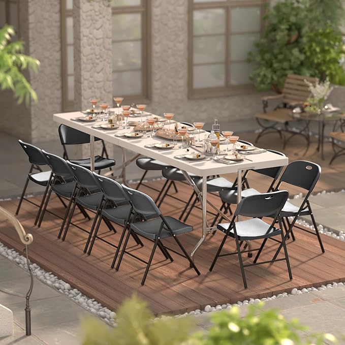 Nazhura 350 Weight Limit Heavy Duty Plastic Folding Chair - Image 7