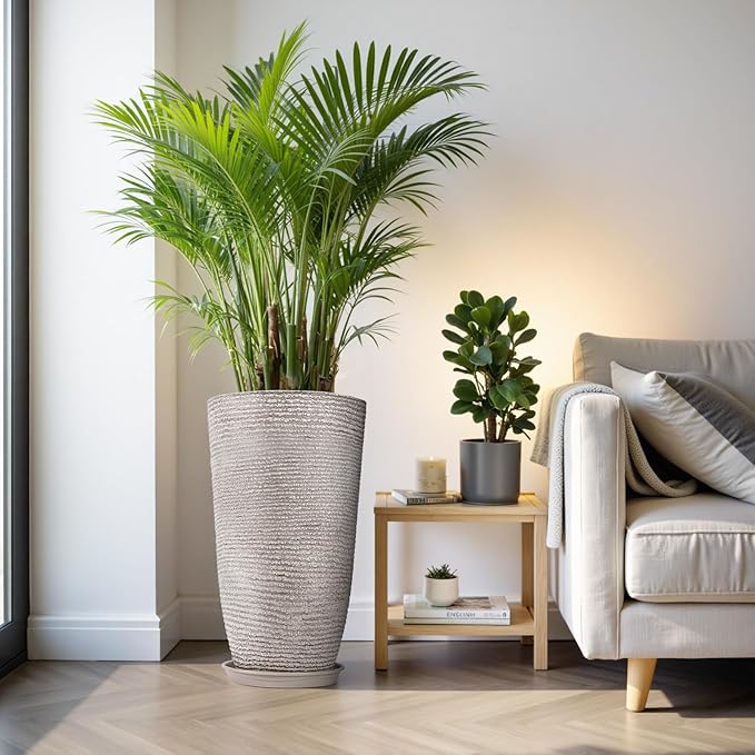 QCQHDU Set of 2 Oversized 9 Gallon Round Planters - Image 7
