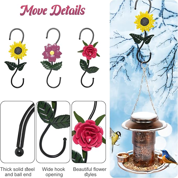 S Hooks for Hanging Plants, Beautiful and Vivid Plant Hook for Garden Planters - Image 4