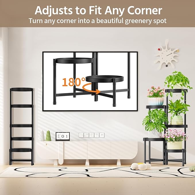 LASZOLA 5 Tiered Folding Plant Stand Indoor - Image 4