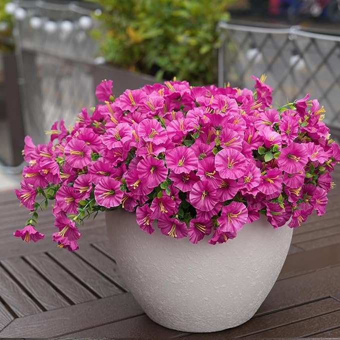 Artificial Flowers for Outdoors, UV Resistant Fake Silk Morning Glory, - Image 6