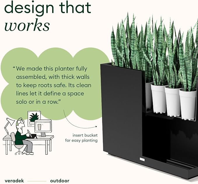 Veradek Block Series Span Plastic Planter - Image 3
