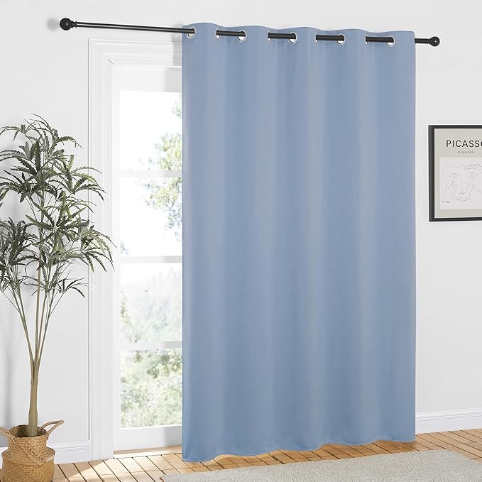 NICETOWN Vintage Blue Blackout Curtains 84 inch Length, Grommet Top Room - Image 8