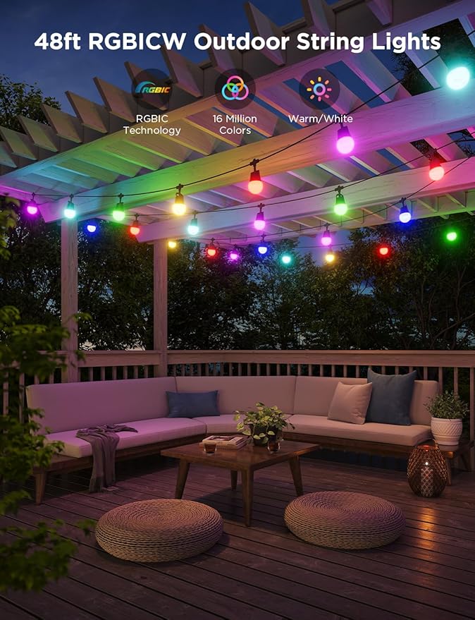 Govee Smart Outdoor String Lights 2, 48ft Outdoor Lights - Image 2