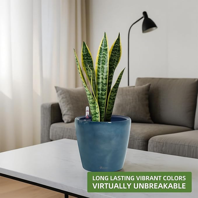 Dexceder 11x10 Inches Self Watering Planter Indoor Outdoor, Inner Pot Design - Image 6