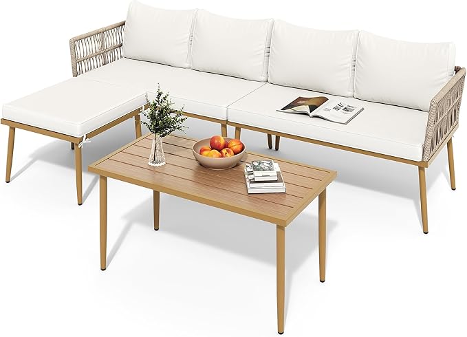 DWVO 6 Pieces Patio Furniture Set, L Couch Outdoor - Image 8