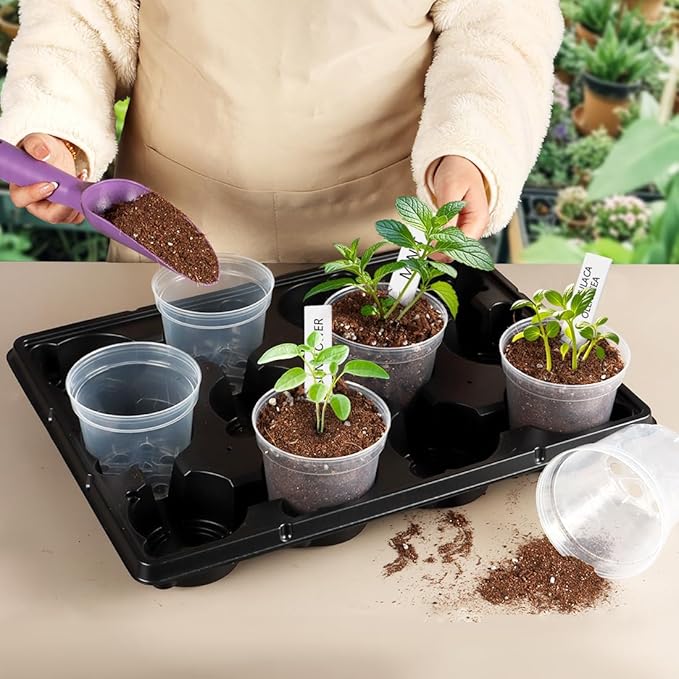 4 Inch Clear Nursery Pots for Plants, Plastic Plant Pot - Image 5