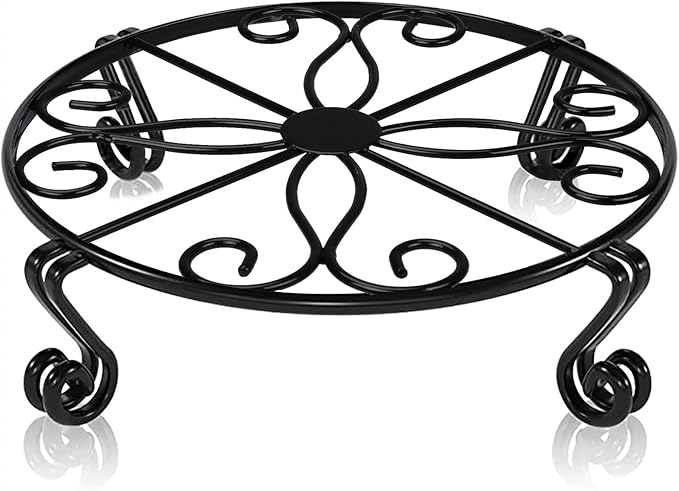 Black Plant Stand for Flower Pot Heavy Duty Potted Holder Indoor Outdoor Metal by Autopromake