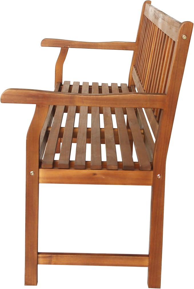 JONATHAN Y BNH101A Laurel 59.1" 3-Seat Slat-Back 600-Lbs Support Acacia Wood - Image 7