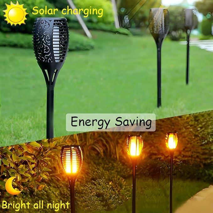 4 Pack Outdoor Solar Flame Light, Solar Lights Outdoor - Image 2