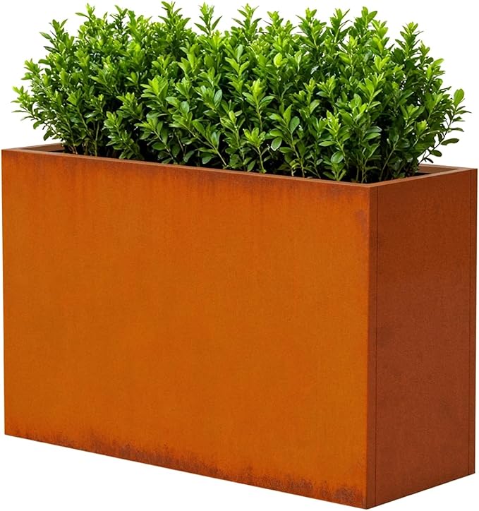 Corten Steel Outdoor Planter Box 32" x 15" x 24" by DISCOVERINGBEAUTY