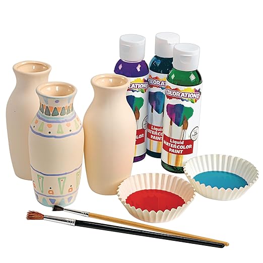 Colorations Decorative Ceramic Vases, Unfinished, Coated Inside, Ready to - Image 5