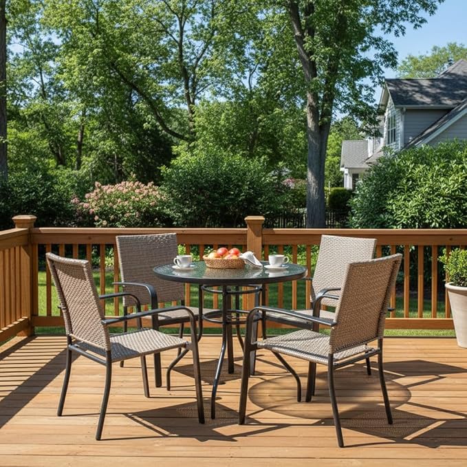 Tangkula 32" Round Outdoor Table - Image 2
