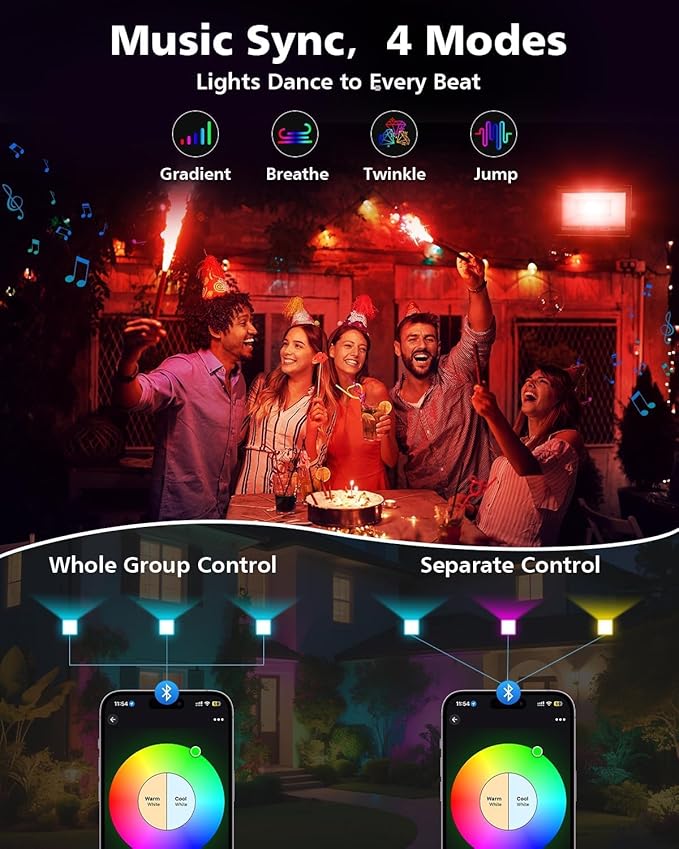 T-SUN Christmas Led Flood Light 60W, Outdoor Waterproof Color Changing Uplight - Image 5