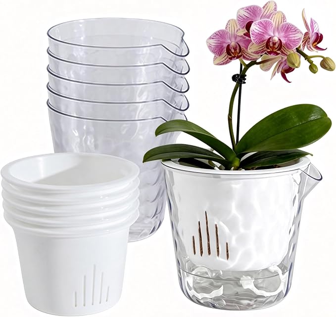 InmeRun Plant Pots Indoor Plastic Flower Pots Outdoor 7 inch Set of 4 Pack by InmeRun