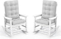 SERWALL Oversized Outdoor Rocking Chair Set of 2, HDPE Rocker by SERWALL
