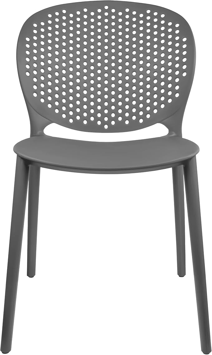 2xhome Set of 3 Patio Dining Chairs | Modern Stackable Outdoor Pool Side Chair - Image 5