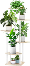6 Tier Wood Tall Plant Stand Metal Rack Indoor, Planter Shelf Display Rack by YOCOMEY