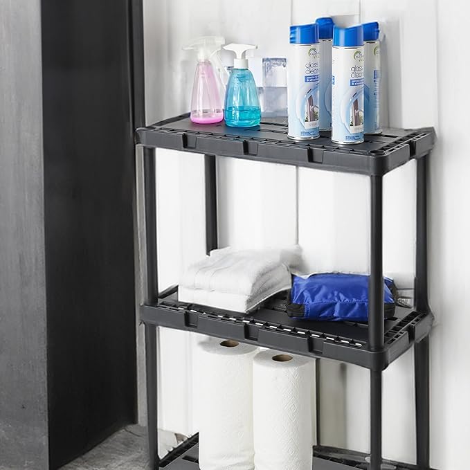 Gracious Living 3 Shelf Knect-A-Shelf Solid Light Duty Storage Unit 12 x 24 x - Image 5