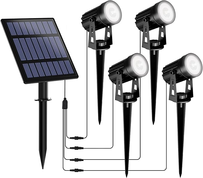 T-SUNUS Christmas Solar Garden Spotlight White Outdoor, 4-in-1 Spot Lights by T-SUNUSLighting