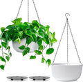 T4U Hanging Planter Self Watering 8 Inch, 2 Pack White Indoor Hanging Plant pots by T4U