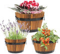 Idzo Set of 3 Wooden Upgraded Brown Orange Flower Boxes Outdoor, Durable Acacia by Idzo