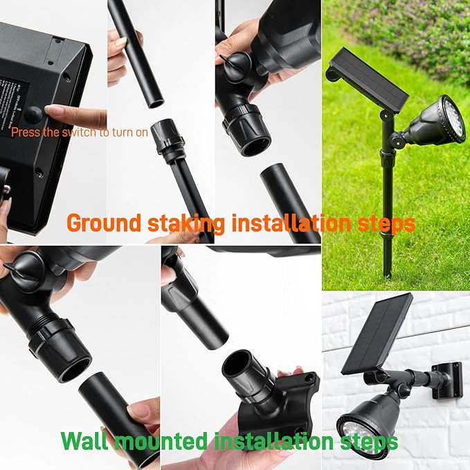 Solar Spotlights Outdoor 18 LED 300 Lumens Waterproof Adjustable Wall Light - Image 5