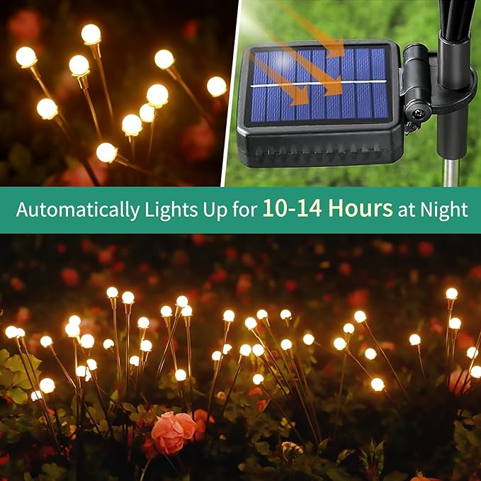 Solar Lights Outdoor Waterproof, 2 Packs 16LED, Solar Garden, Garden Decor - Image 4