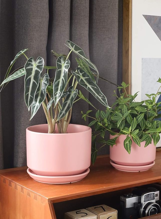 LE TAUCI Ceramic Plant Pots, 4.3+5.3+6.8 inch, Planters - Image 2
